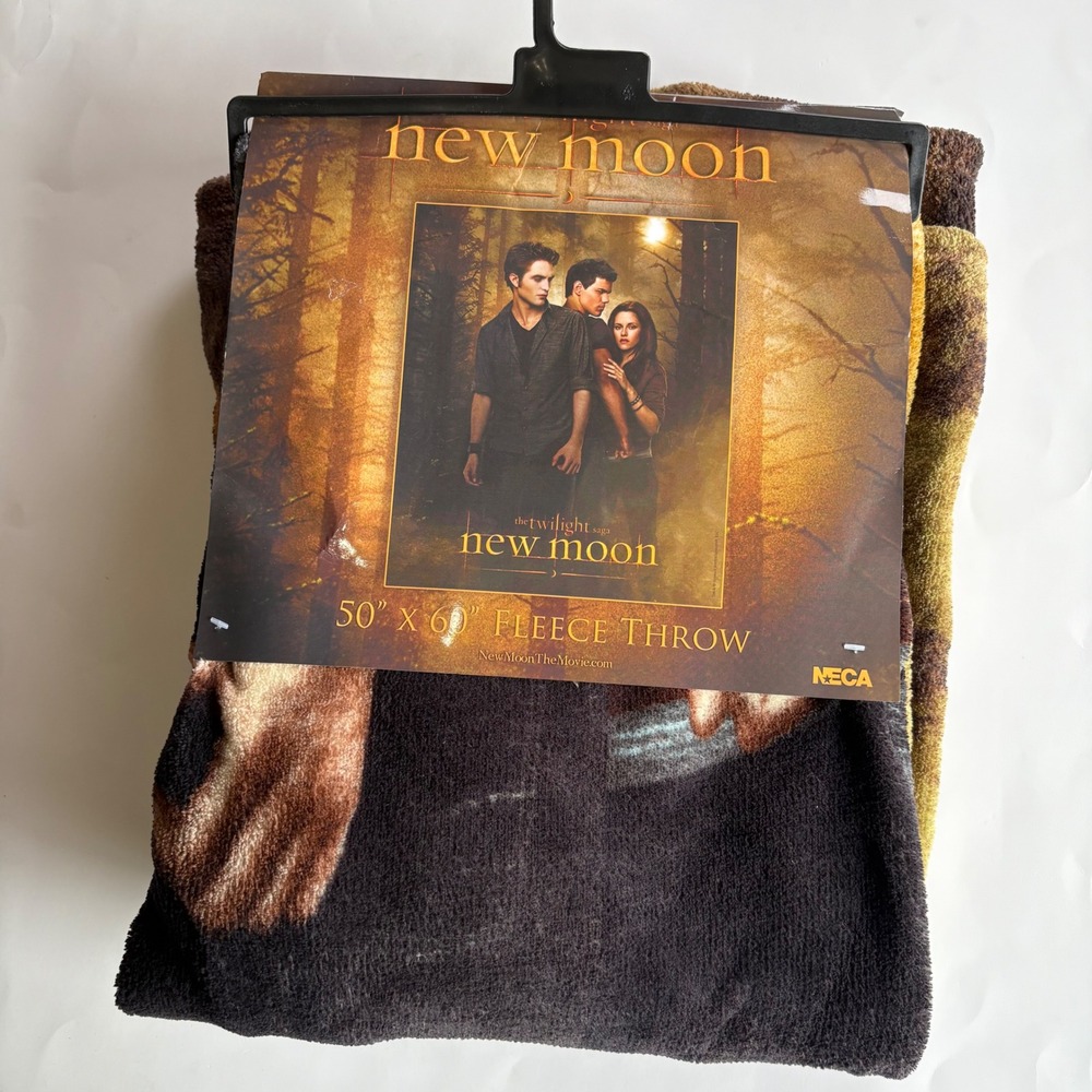 Twilight Saga New Moon Fleece Blanket NECA Edward Bella Jacob 50x60 New Y2K